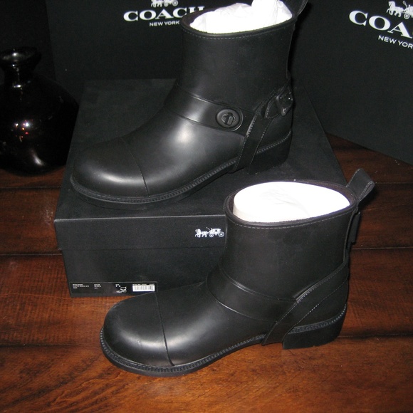 Coach Shoes - Coach Moto Rain Boots Size 9 **Missing Charm**